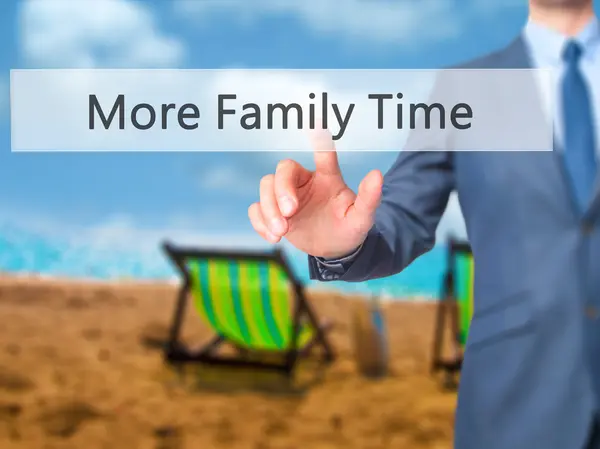 More Family Time -  Businessman click on virtual touchscreen. — Stock Photo, Image