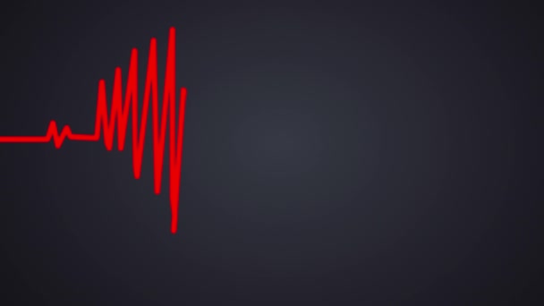 Heart Beat a szív alakú. Varrat nélküli hurok kék háttér EKG elektrokardiogram impulzus igazi hullámforma. Egészségügyi koncepció. 4k