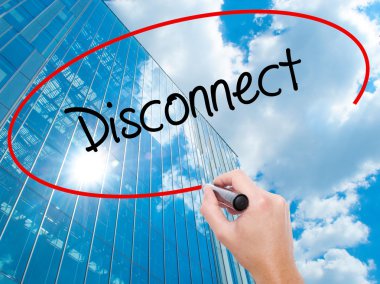 Adam el bağlantı kesme ile siyah kalemi görsel ekranda yazma.