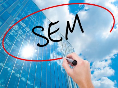 Adam el Hostel siyah kalemi ile görsel ekranda yazma.