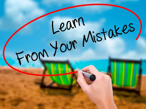 Man Hand writing Hostel with black marker on visual screen — Stock Photo, Image