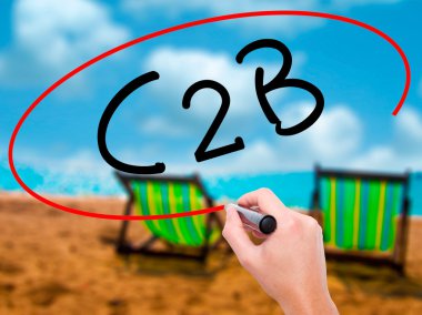 Adam el C2b ile siyah kalemi görsel ekranda yazma.