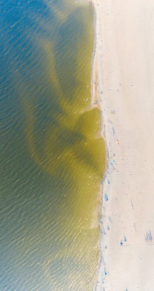 Patrzę Plażę Widok Lotu Ptaka Morza Bałtyckiego Panorama — Zdjęcie stockowe