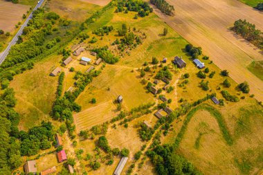 Maurzyce ahşap mimari miras parkı, açık hava müzesindeki antika bina. Lowicz, Polonya