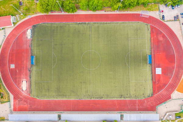 Vista Aérea Campo Futebol Vazio Europa — Fotografia de Stock