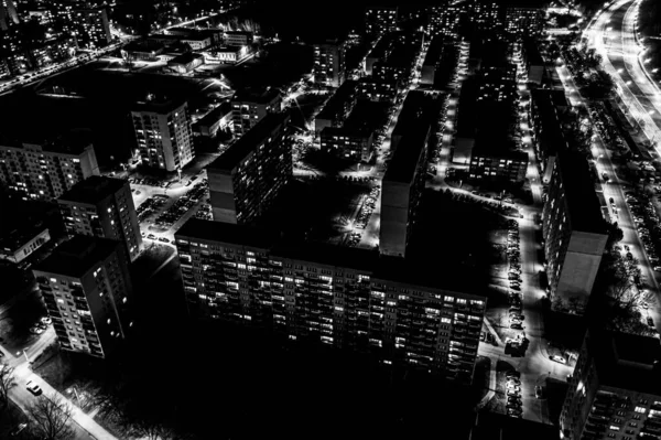 Vista Cima Dos Telhados Bloco Contemporâneo Apartamentos Distrito Residencial Ulyanovsk — Fotografia de Stock