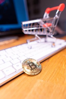 Bitcoin Şifreleme Dijital Bit Parası BTC Para Birimi Teknolojisi İnternet Konsepti.