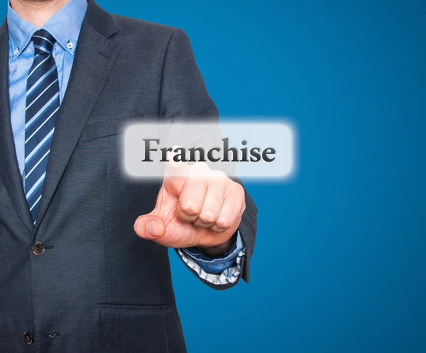 Business concept businessman pointing Franchise. Stock Image — Stock Photo, Image