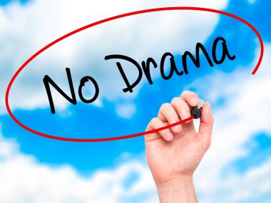 Adam el Hayır Drama ile siyah kalemi görsel ekranda yazma..