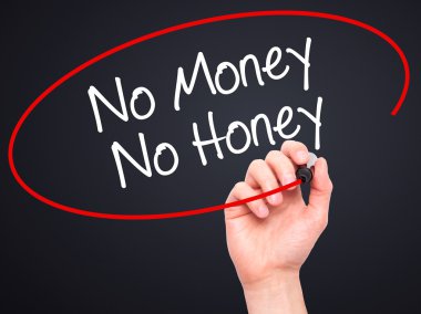 Adam el hayır para Hayır tatlım siyah kalemi ile görsel s yazma.