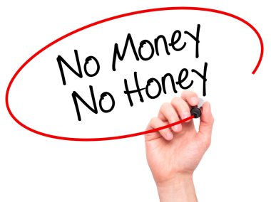 Adam el hayır para Hayır tatlım siyah kalemi ile görsel s yazma.