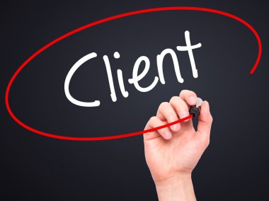 Adam el istemci ile siyah kalemi görsel ekranda yazma.