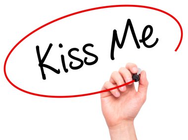 Adam el yazma öp beni görsel ekranda siyah kalemi ile