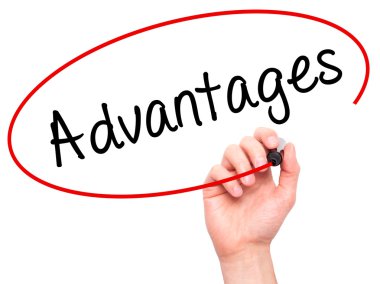 Adam el avantajları ile siyah kalemi görsel ekranda yazma.