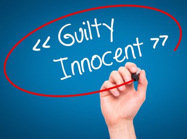 Adam el suçlu - masum görsel s üzerinde siyah kalemi ile yazma