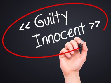 Adam el suçlu - masum görsel s üzerinde siyah kalemi ile yazma