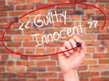 Adam el suçlu - masum görsel s üzerinde siyah kalemi ile yazma