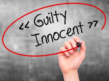 Adam el suçlu - masum görsel s üzerinde siyah kalemi ile yazma