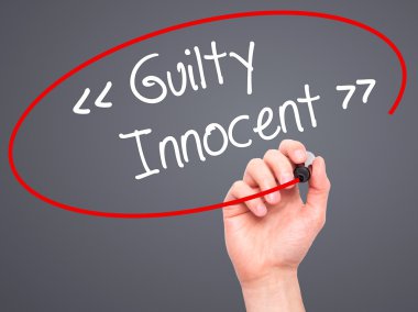 Adam el suçlu - masum görsel s üzerinde siyah kalemi ile yazma