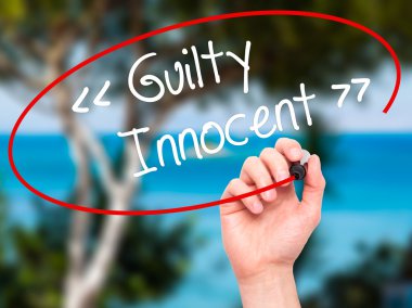 Adam el suçlu - masum görsel s üzerinde siyah kalemi ile yazma