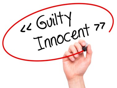 Adam el suçlu - masum görsel s üzerinde siyah kalemi ile yazma