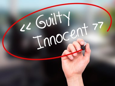 Adam el suçlu - masum görsel s üzerinde siyah kalemi ile yazma