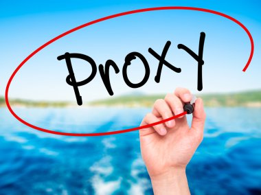 Adam el proxy ile siyah kalemi görsel ekranda yazma..