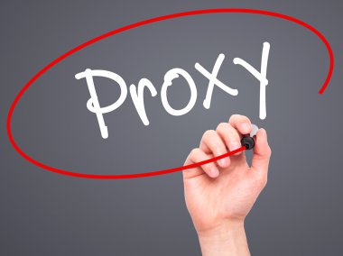 Adam el proxy ile siyah kalemi görsel ekranda yazma..