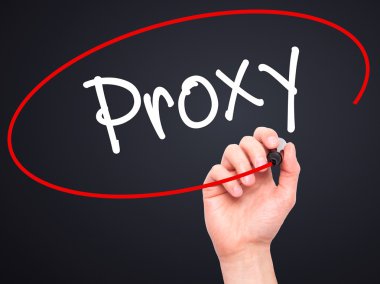 Adam el proxy ile siyah kalemi görsel ekranda yazma..