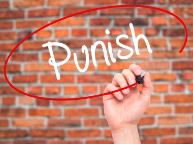 Adam el cezalandırmak siyah kalemi ile görsel ekranda yazma..