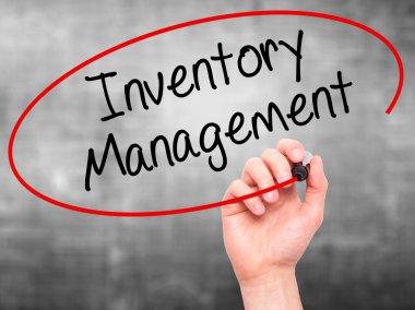 Adam el stok yönetimi ile siyah kalemi visua üzerinde yazma.