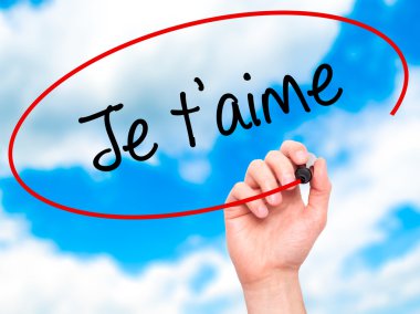 Adam el je t'aime (ı Love You Fransızca) siyah m ile yazma