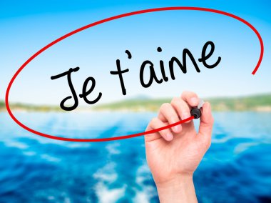 Adam el je t'aime (ı Love You Fransızca) siyah m ile yazma