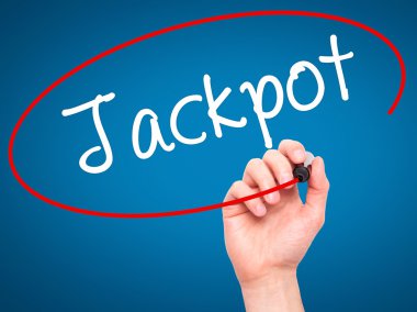 Adam el ikramiye ile siyah kalemi görsel ekranda yazma.