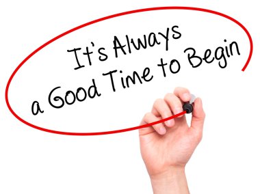 Yazılı adam her zaman iyi vakit ile başlayan siyah Ma eldir