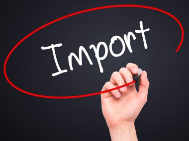 Adam el alma ile siyah kalemi görsel ekranda yazma.