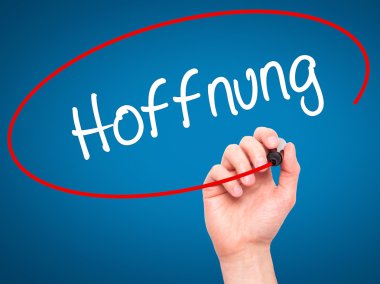 Adam el Hoffnung (umut Almanca) siyah kalemi o ile yazma