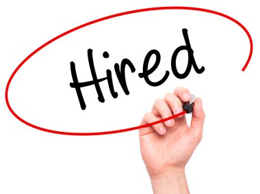 Adam el Kiralık katil ile siyah kalemi görsel ekranda yazma.