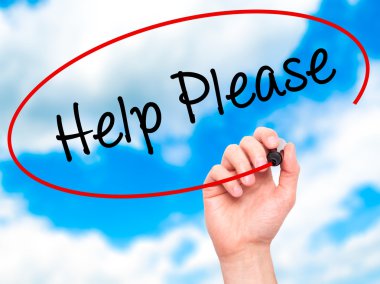 Adam el ile siyah kalemi görsel ekranda lütfen yardım yazma