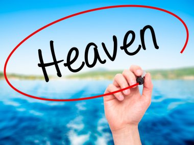 Adam el cennet ile siyah kalemi görsel ekranda yazma.