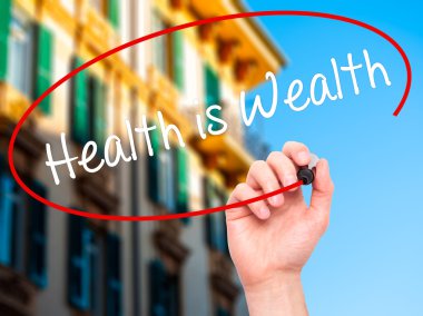 Adam el yazma Sağlık servettir görsel sc doğum siyah kalemi ile