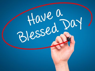 Adam el yazma görsel siyah kalemi ile harika bir gün var