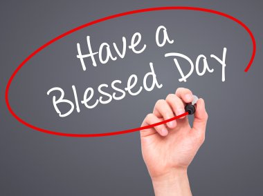 Adam el yazma görsel siyah kalemi ile harika bir gün var