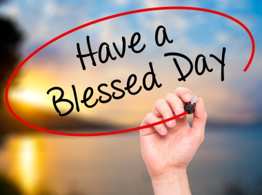 Adam el yazma görsel siyah kalemi ile harika bir gün var