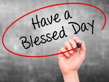 Adam el yazma görsel siyah kalemi ile harika bir gün var