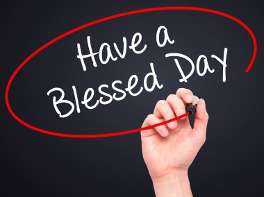 Adam el yazma görsel siyah kalemi ile harika bir gün var