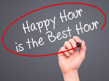 Happy Hour yazma adam el siyah kalemi ile en iyi zamanı 