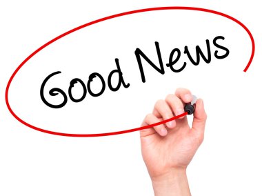 Adam el iyi haber ile siyah kalemi görsel ekranda yazma.