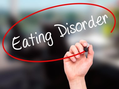 Adam el yeme bozukluğu ile siyah kalemi görsel sc yazma.