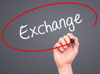 Adam el Exchange ile siyah kalemi görsel ekranda yazma.